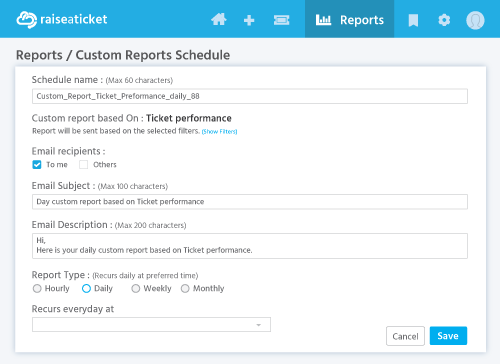 Schedule report