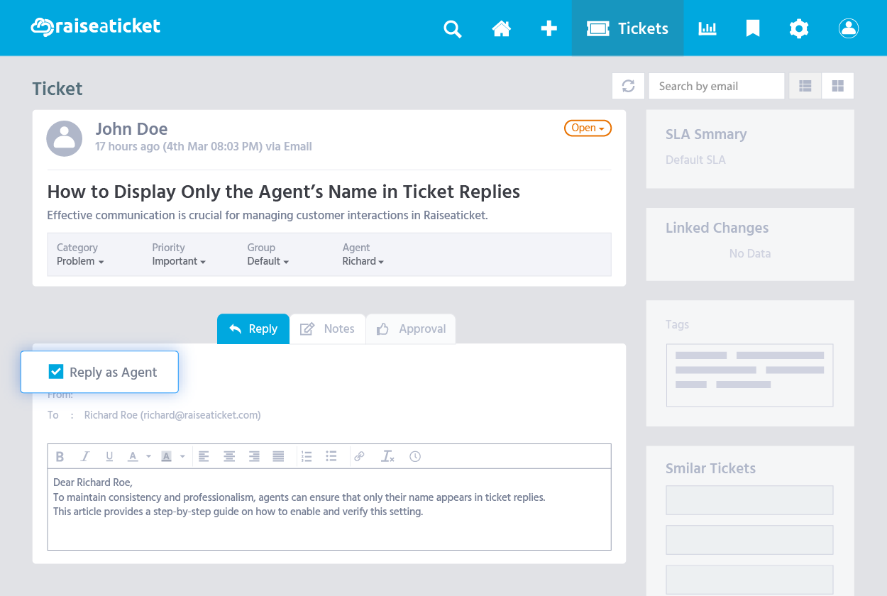 Raiseaticket reply agent